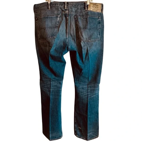 Vintage Ralph Lauren Polo Denim Jeans Fly Rivet Baggy Bootcut 40x30 (42x31) - Picture 4 of 11